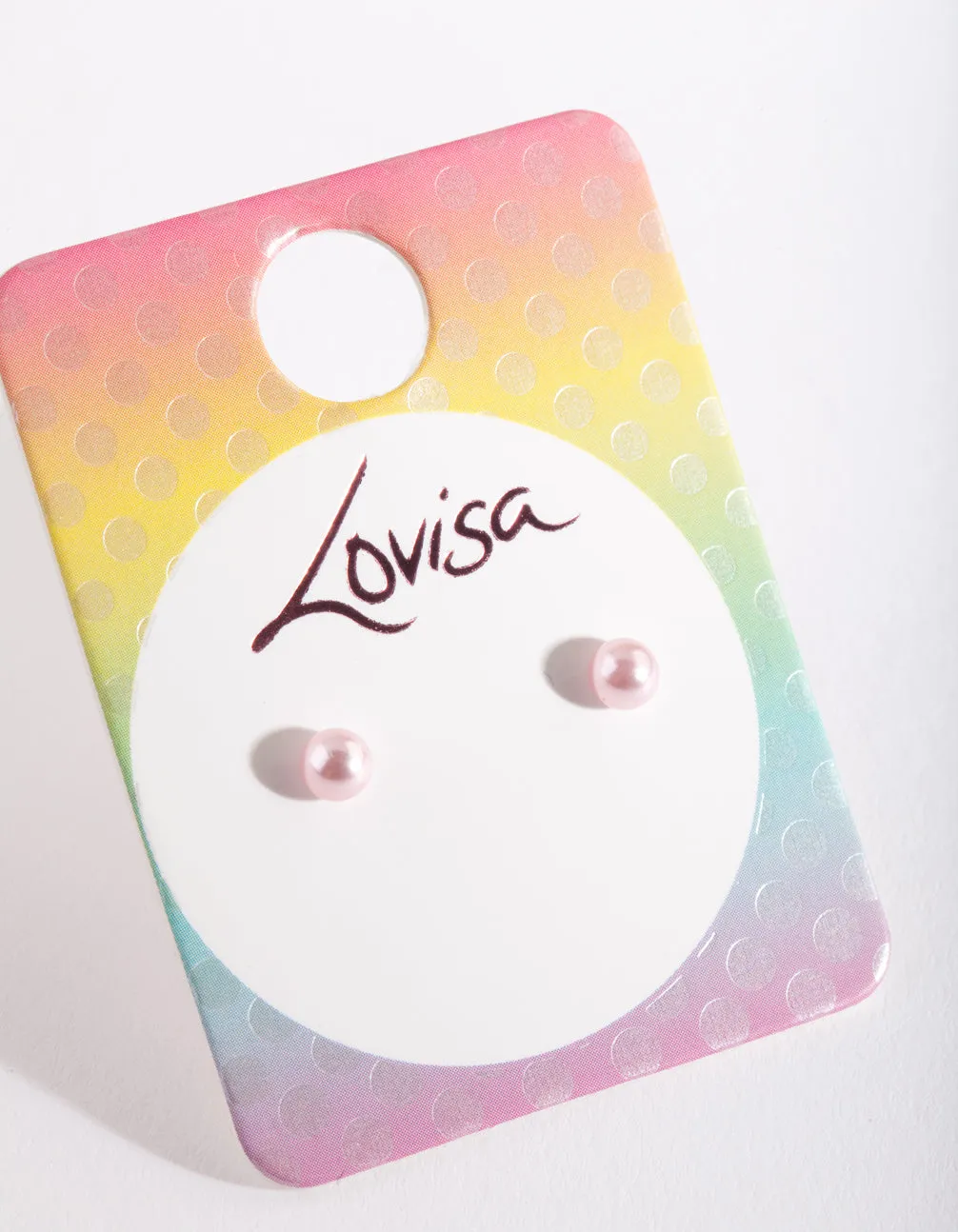 Kids Pink Pearl Earrings