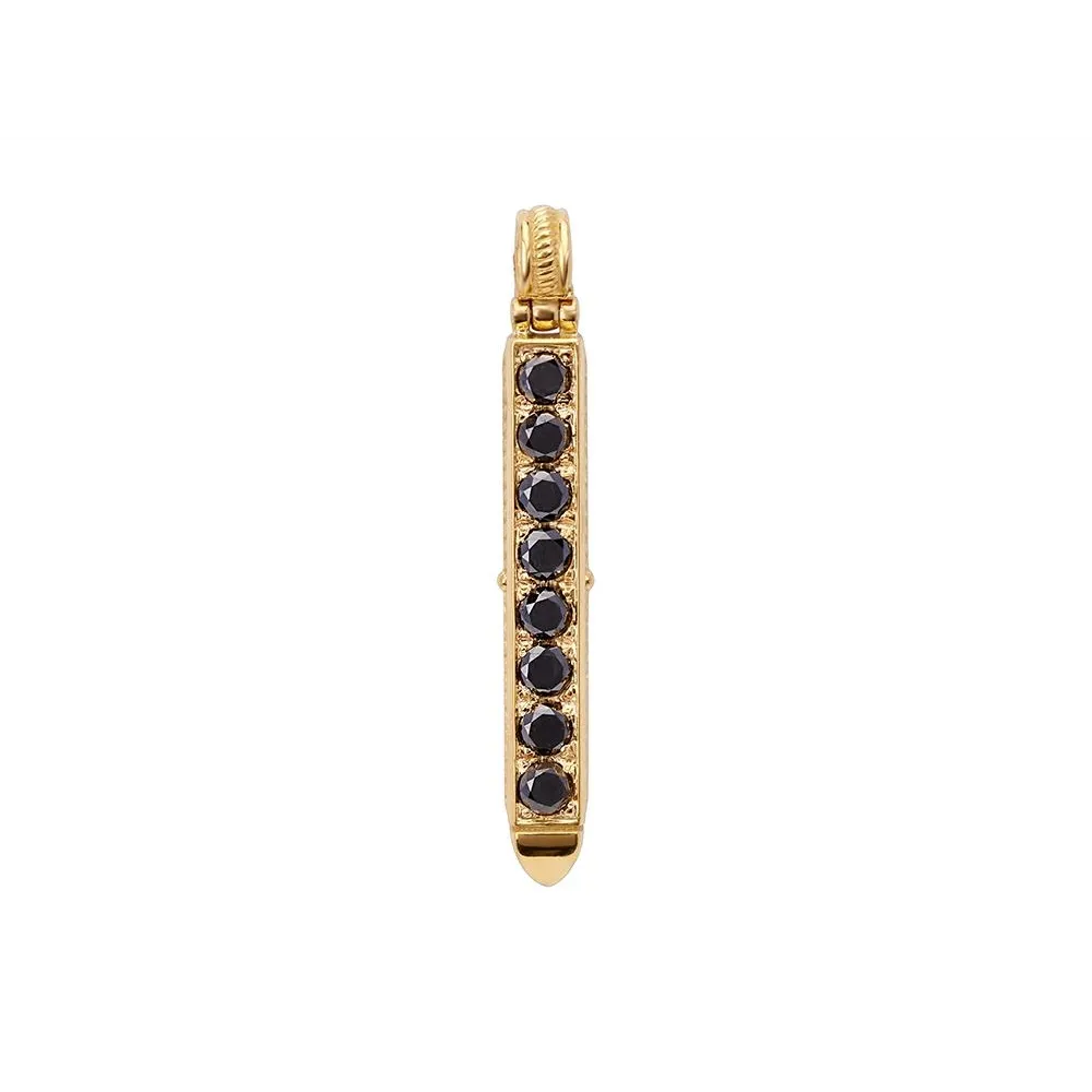 Konstantino Mens Kavafi 18K Yellow Gold Black Diamond Pendant