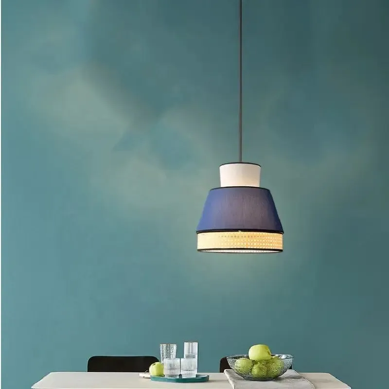 Krestenno Rattan and Cloth Triple Tier Pendant Lamp