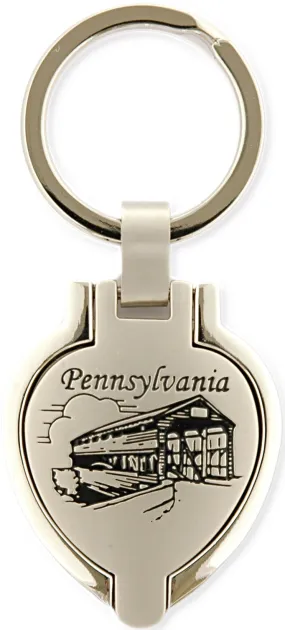 KRPA26 Key Ring Pewter Locket Pennsylvania