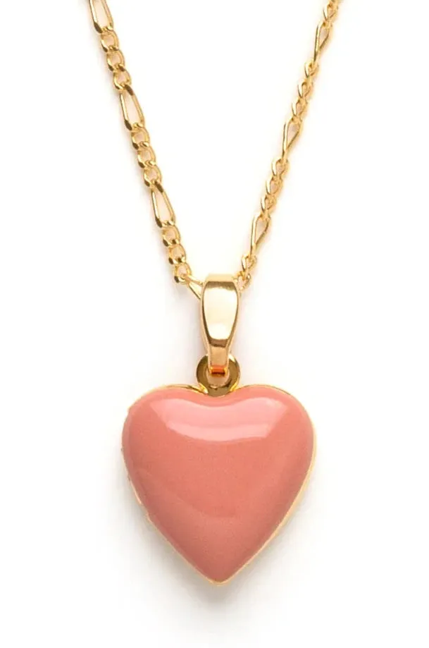 Large Heart Locket Pendant Necklace