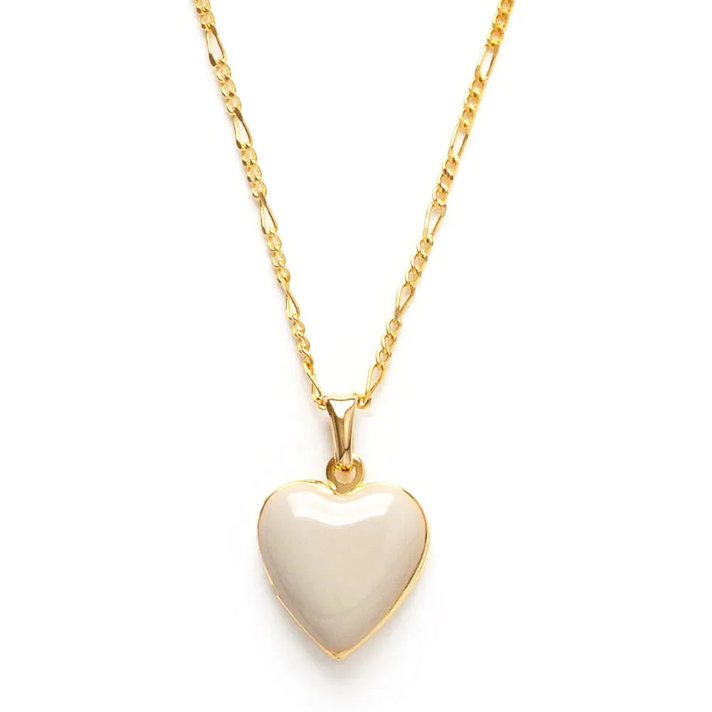 Large Heart Locket Pendant Necklace
