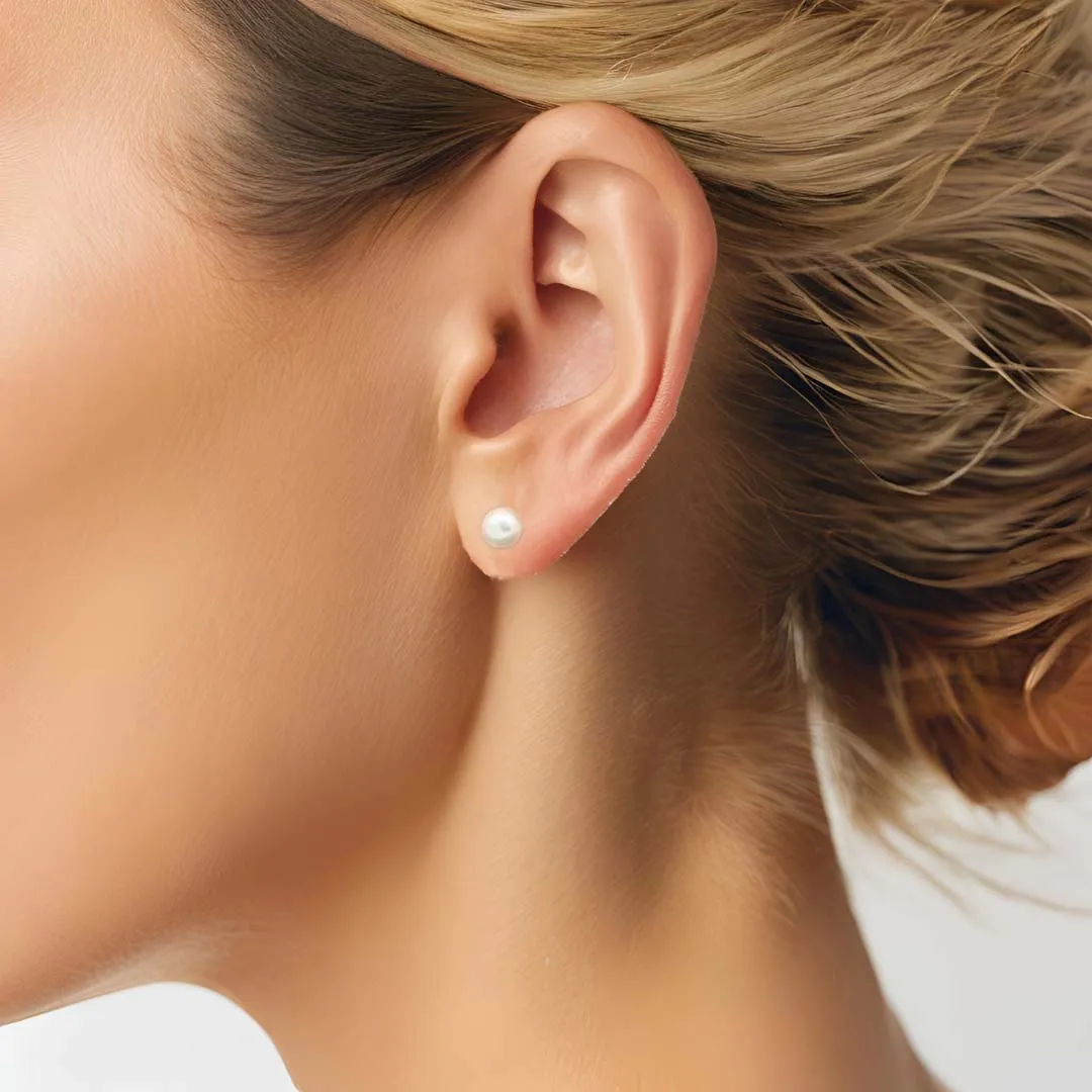 Little White Pearl Stud Earrings