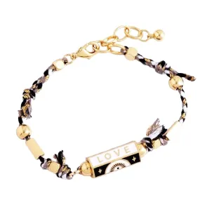 Love Locket Bracelet Black-White