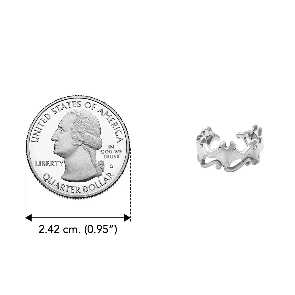 Manta Ray Group Sterling Silver Toe Ring by DiveSilver TTR100