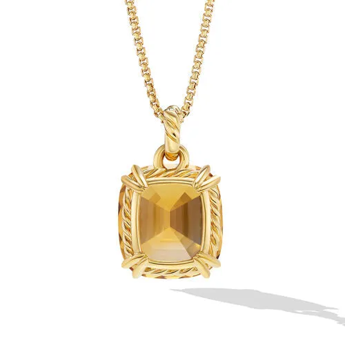Marbella Pendant in 18K Yellow Gold with Citrine, 22mm