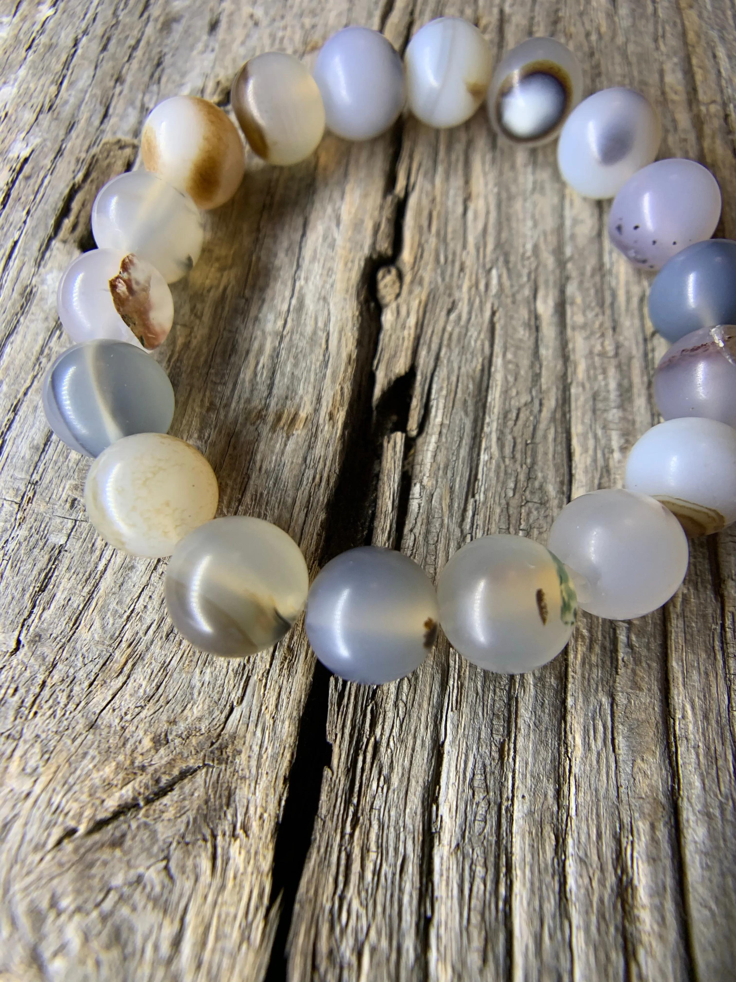 Marine Chalcedony Beaded Bracelet