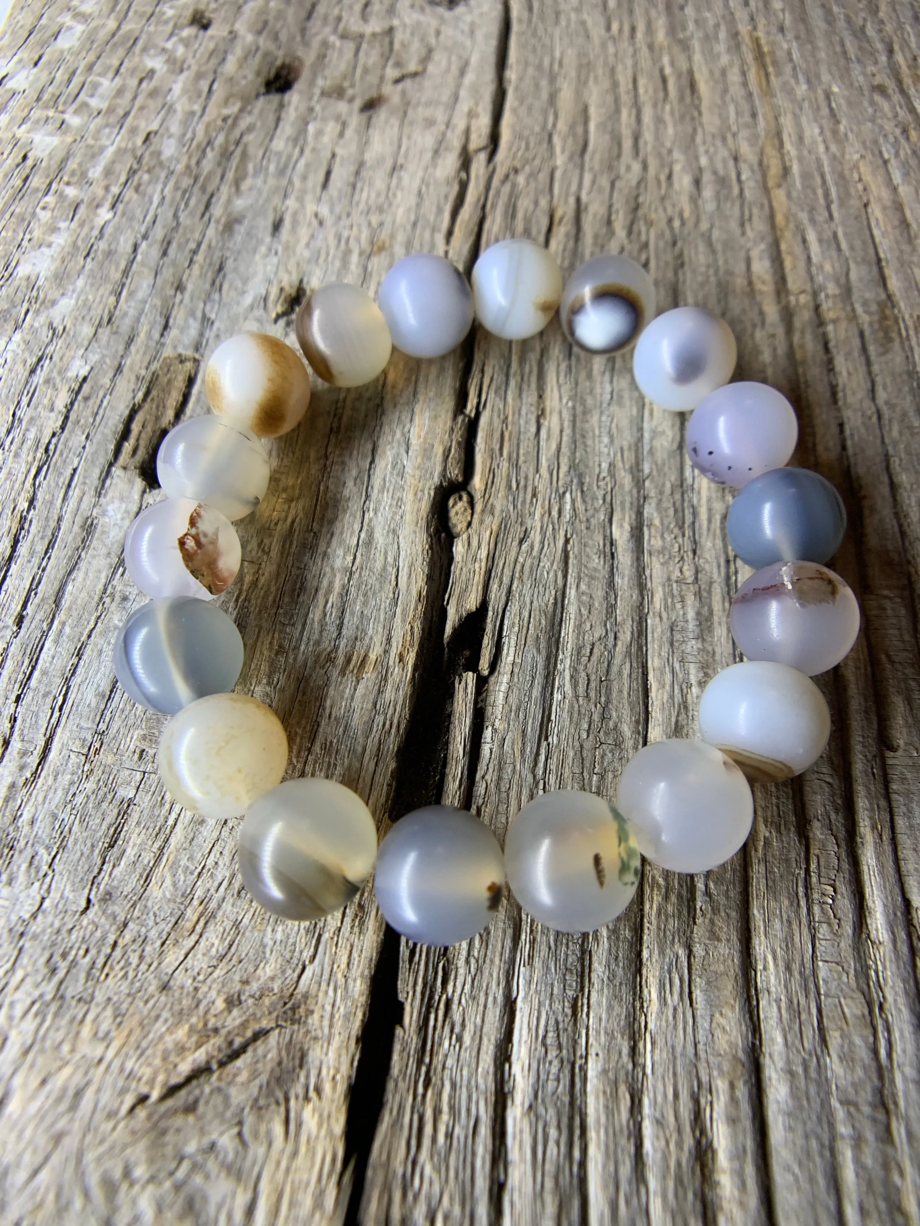 Marine Chalcedony Beaded Bracelet