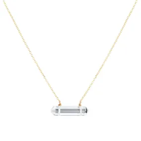 Master Healer Double Terminated Point Necklace | Gold
