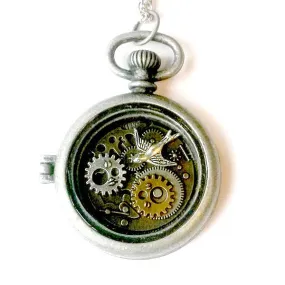 Matilda's Locket Steampunk Bird Necklace