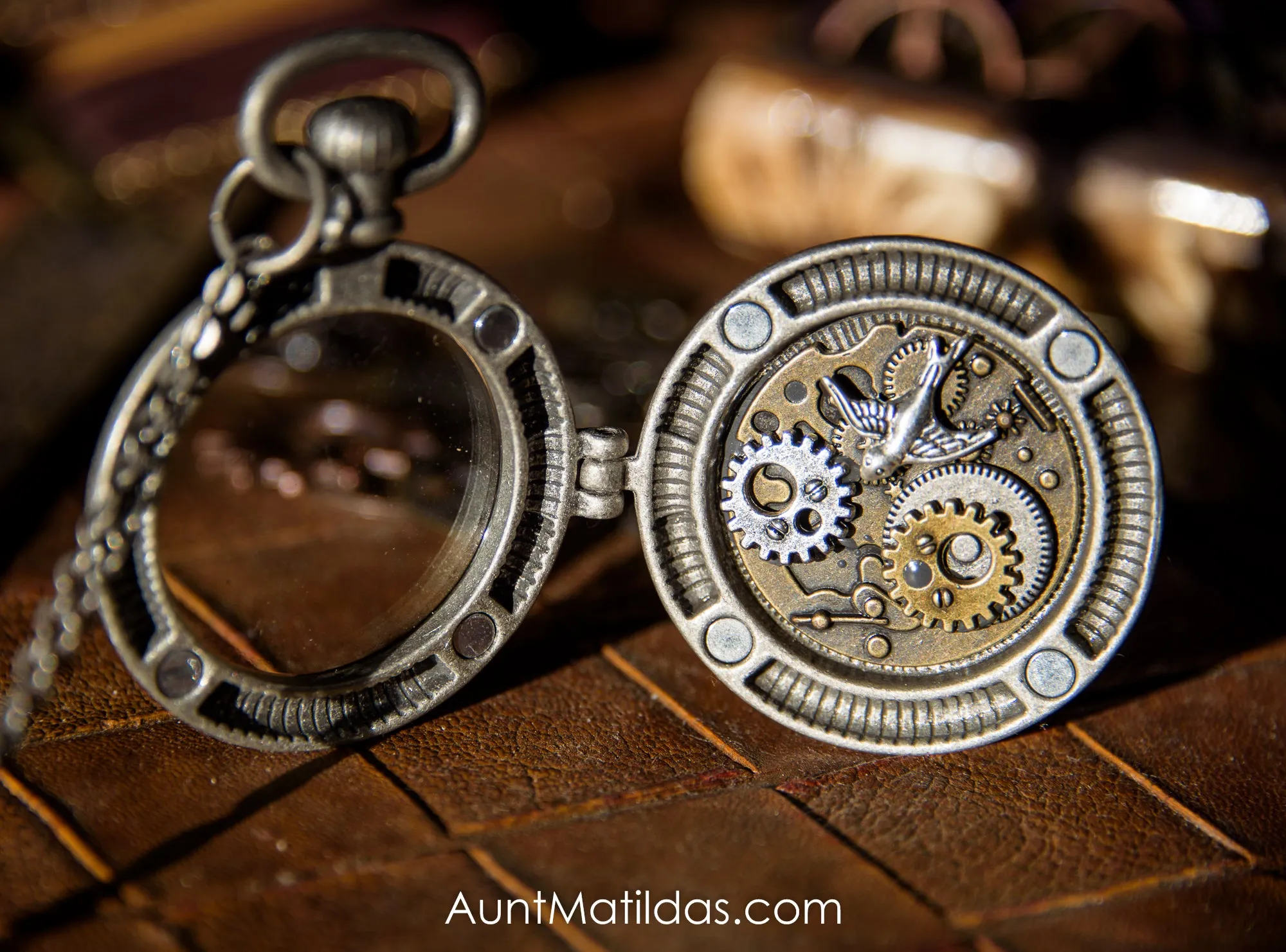 Matilda's Locket Steampunk Bird Necklace