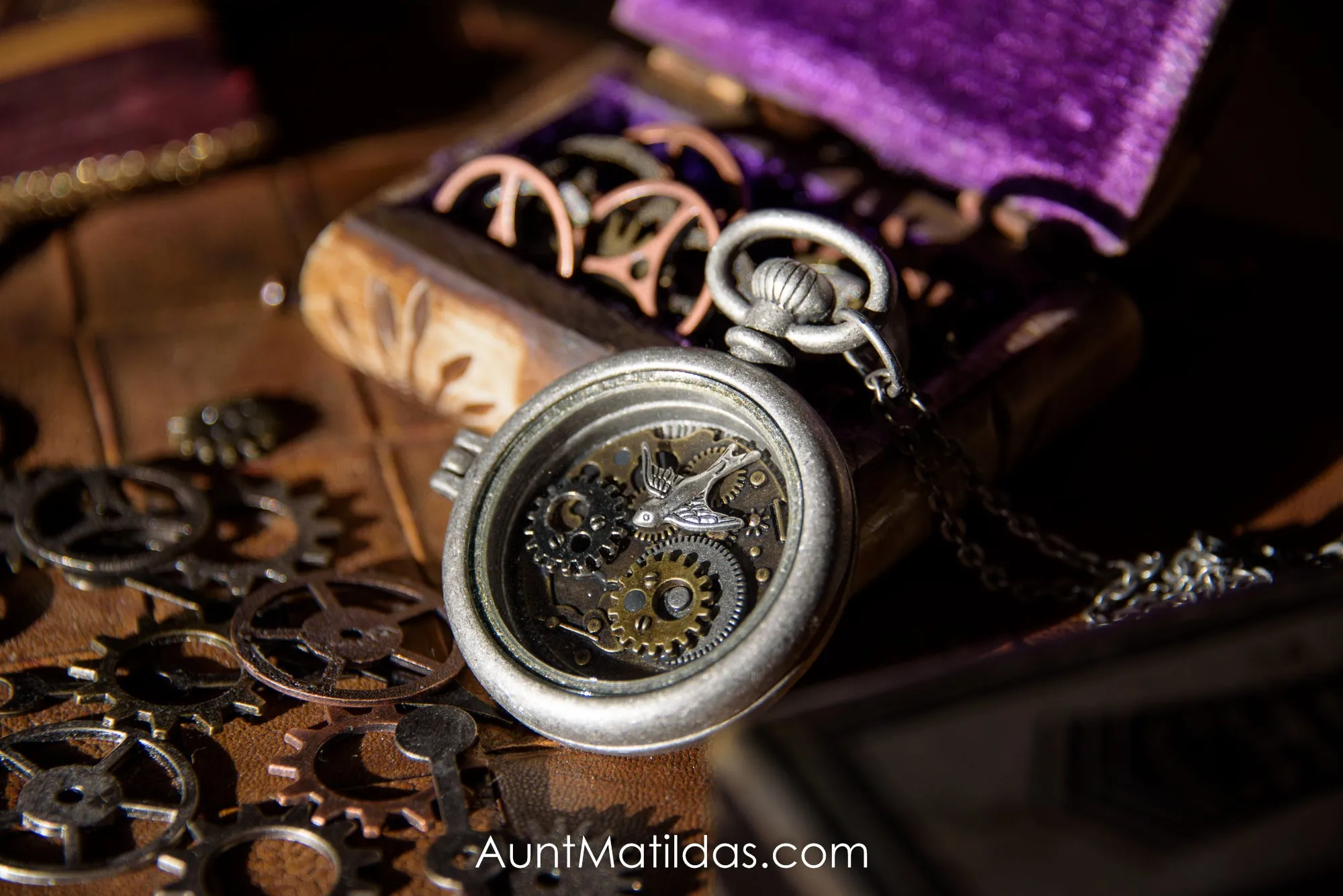 Matilda's Locket Steampunk Bird Necklace