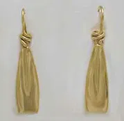 Medium Rowing Blades with Twist Design Soldered Wire Earrings Made by Rubini Jewelers.