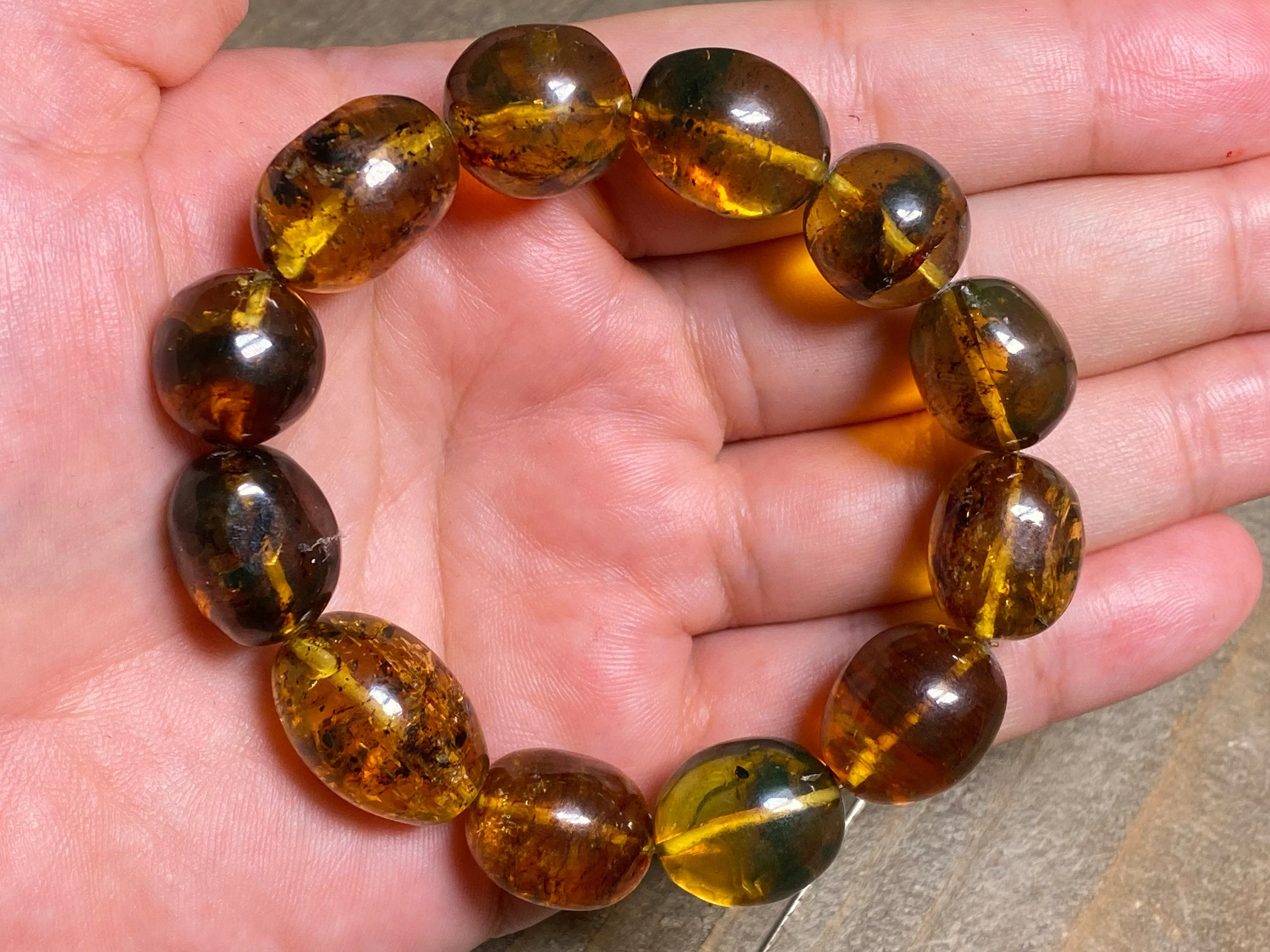 Mexican AMBER Crystal Bracelet - Beaded Bracelet, Handmade Jewelry, Healing Crystals and Stones, 48269