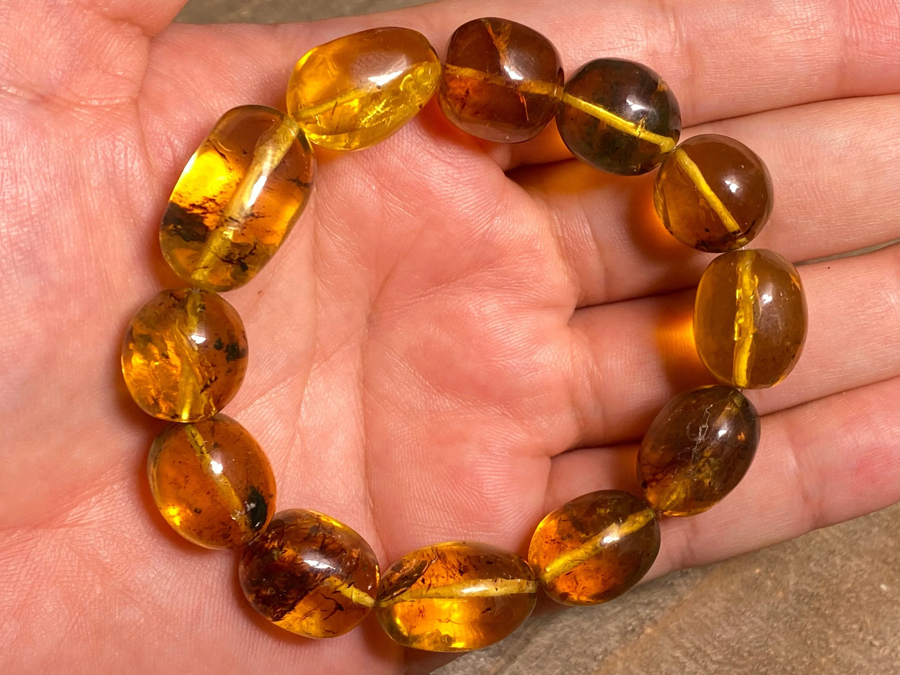 Mexican AMBER Crystal Bracelet - Beaded Bracelet, Handmade Jewelry, Healing Crystals and Stones, 48288