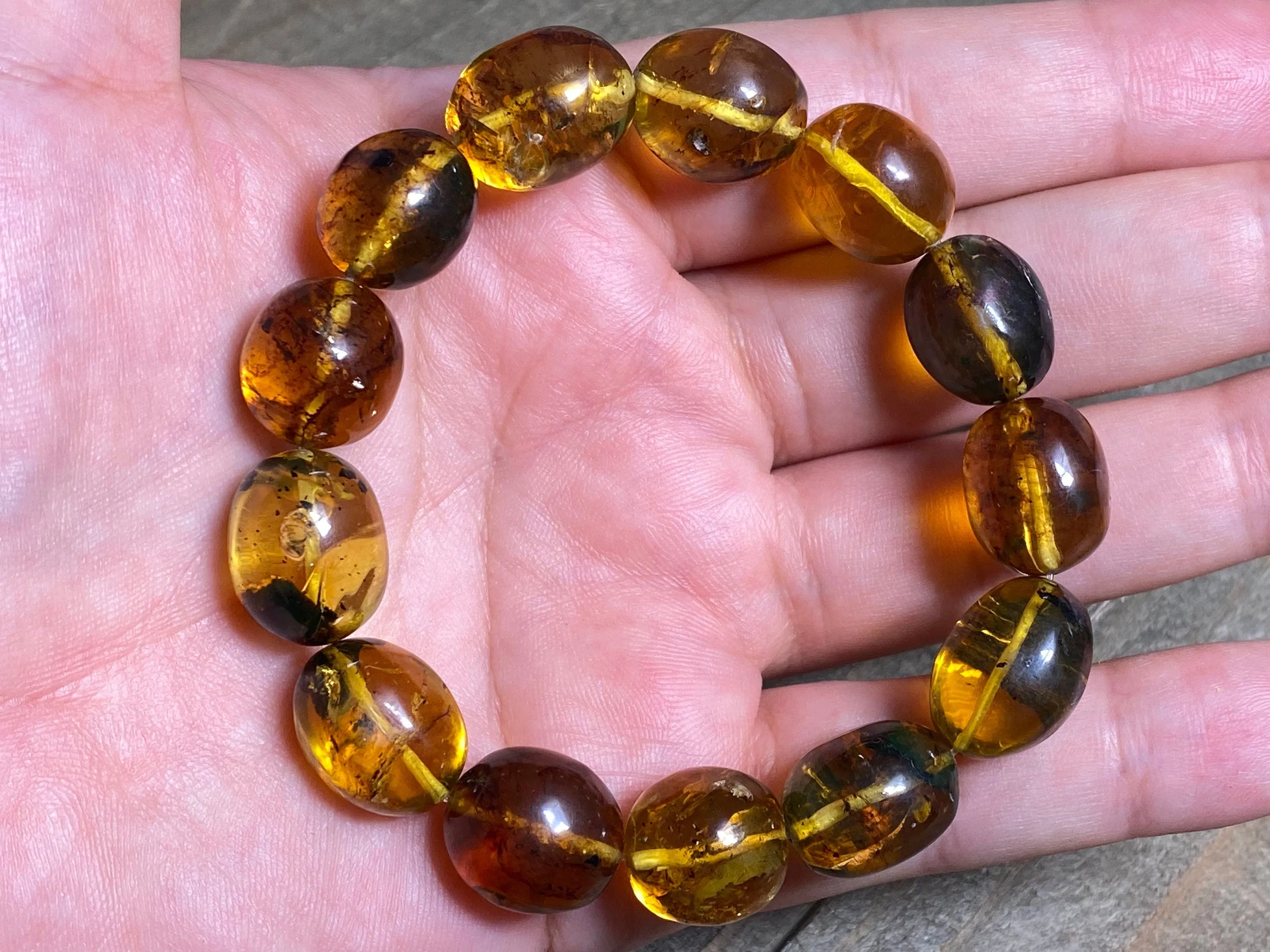 Mexican AMBER Crystal Bracelet - Beaded Bracelet, Handmade Jewelry, Healing Crystals and Stones, 48290
