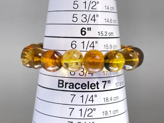 Mexican AMBER Crystal Bracelet - Beaded Bracelet, Handmade Jewelry, Healing Crystals and Stones, 48438