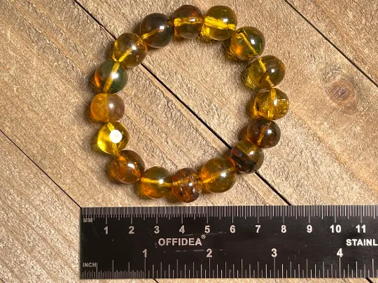 Mexican AMBER Crystal Bracelet - Beaded Bracelet, Handmade Jewelry, Healing Crystals and Stones, 48438