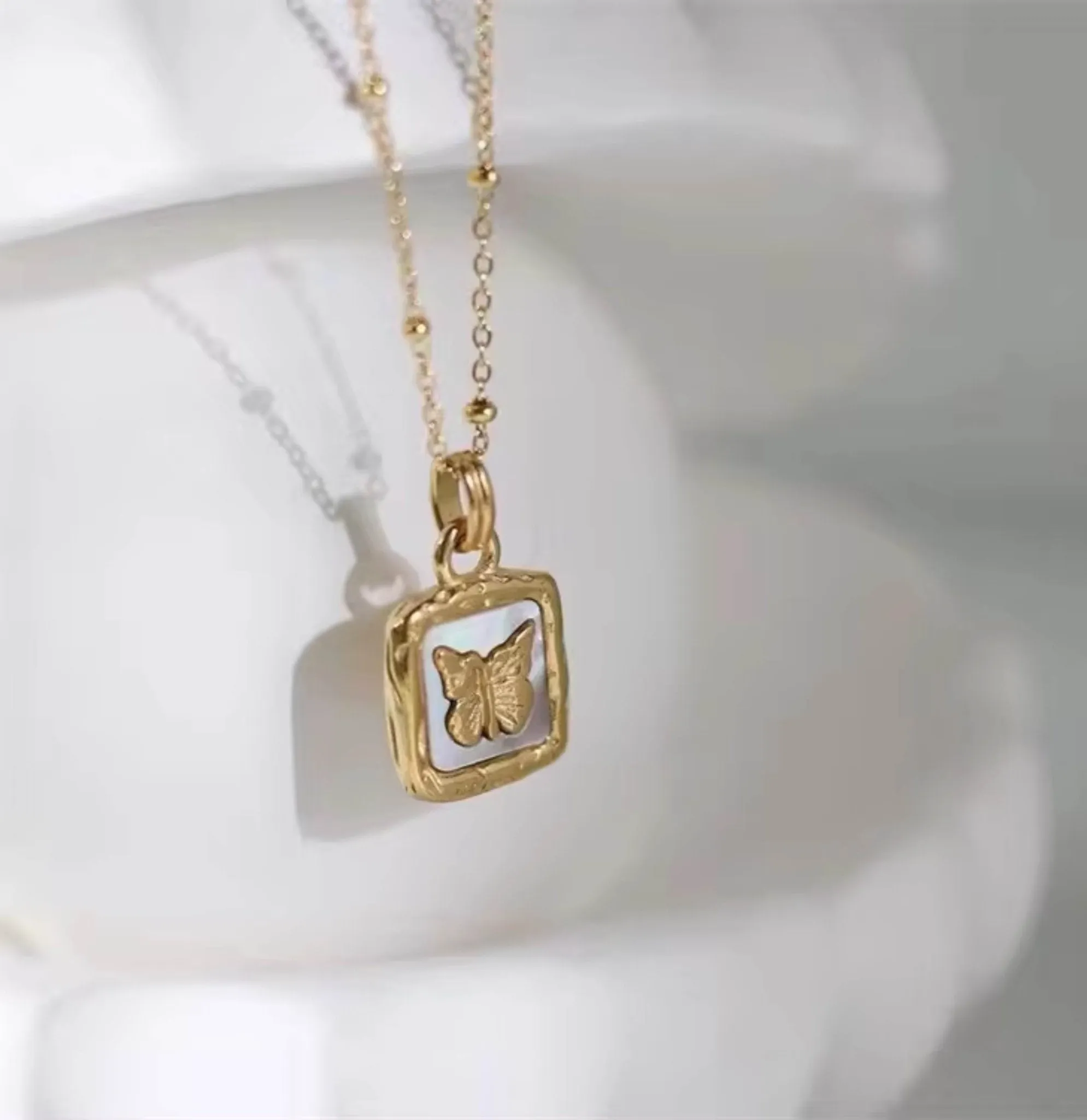 Minimal Butterfly pendant necklace
