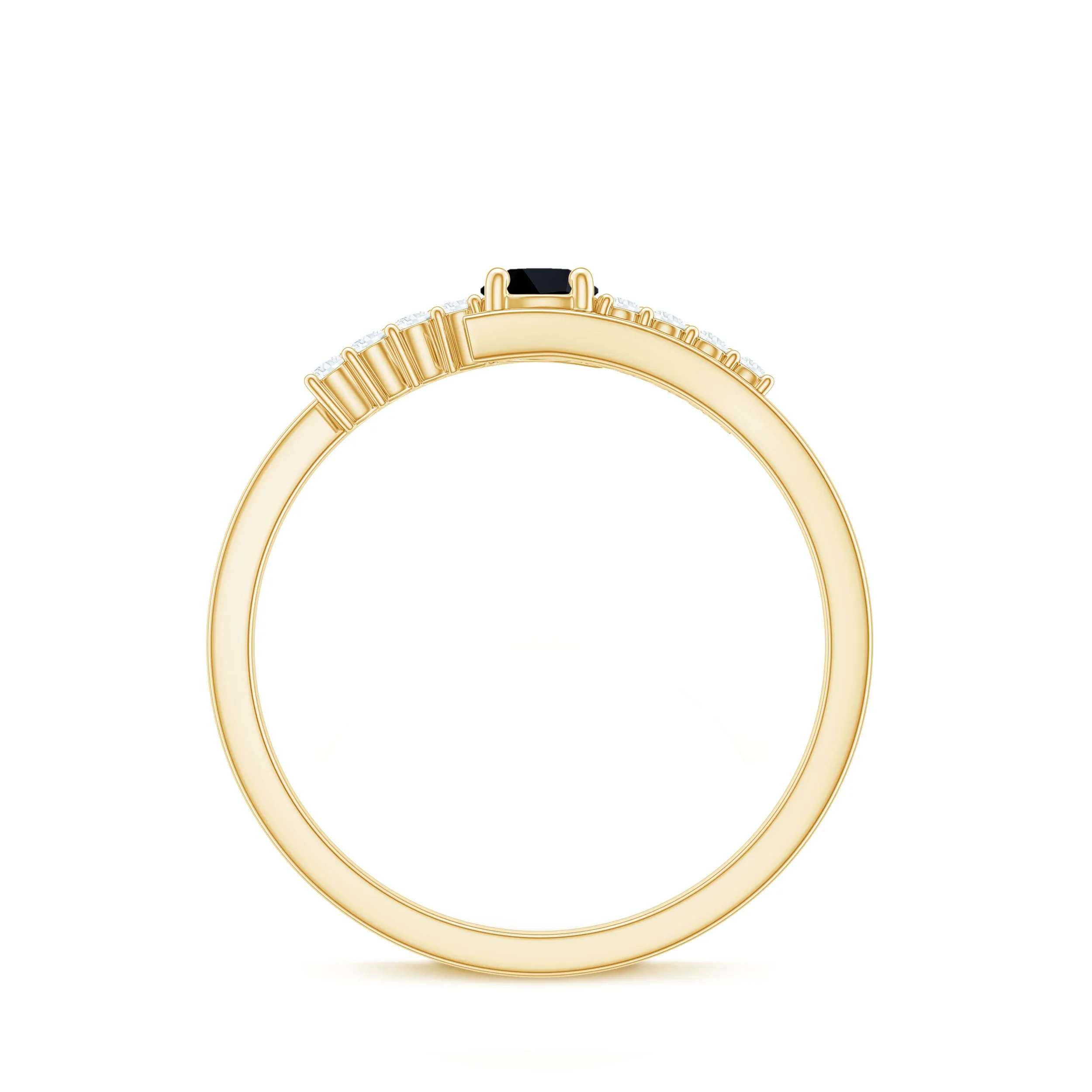 Minimal Lab Created Black Diamond and Diamond Bypass Promise Ring