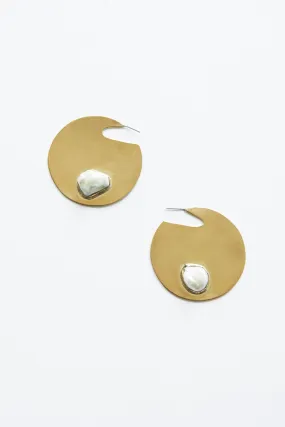 MIXED STONE CIRCLE EARRINGS