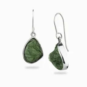 Moldavite Drop Earrings