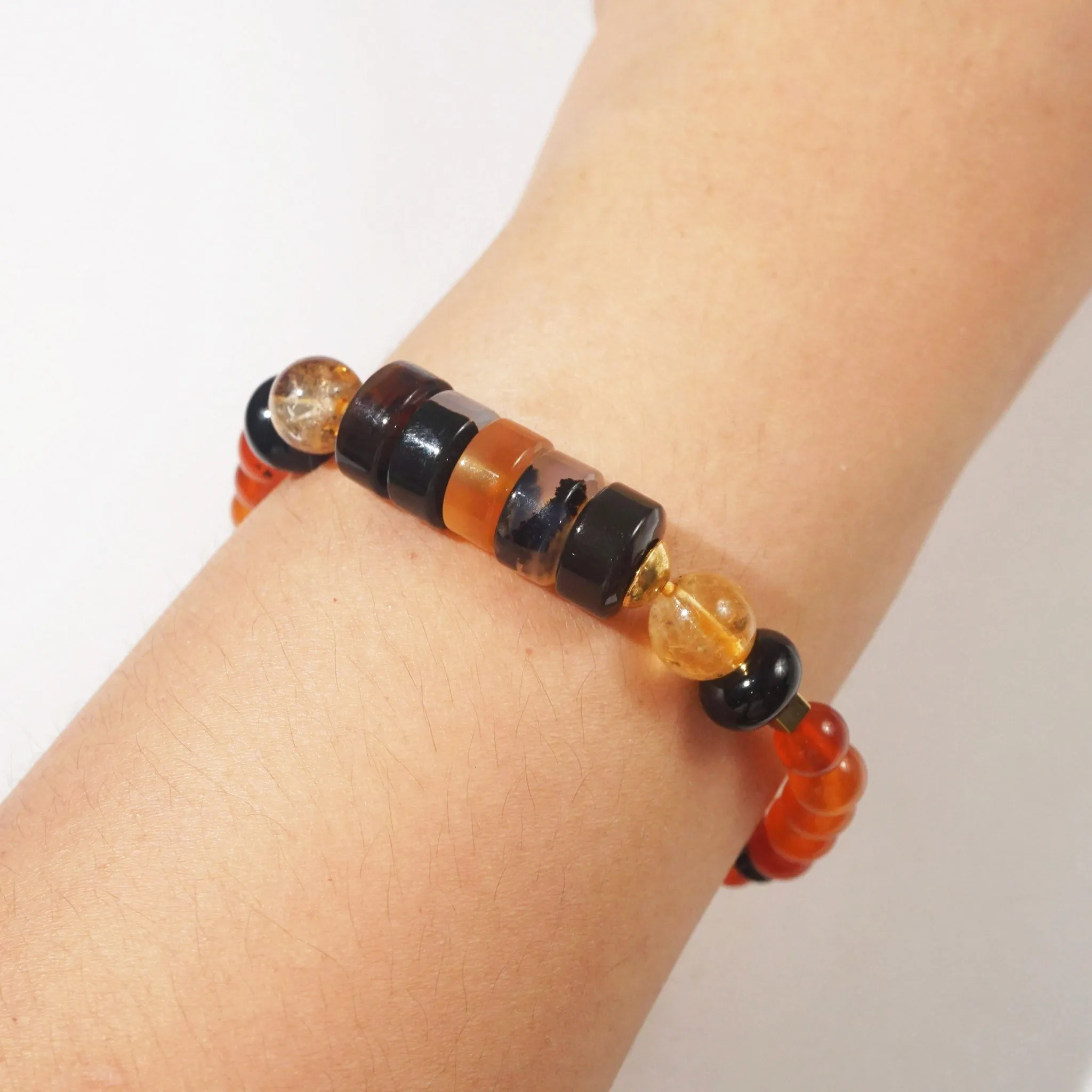 Montana Moss Agate, Citrine, Black Onyx and Carnelian