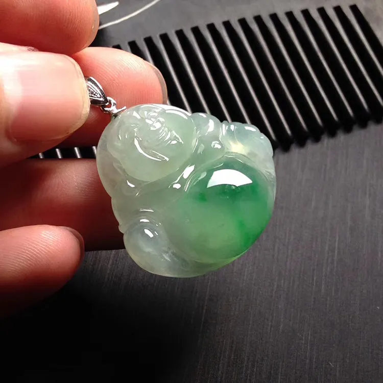 Natural Jade Pendant Jadeite Buddha Pendant PT497