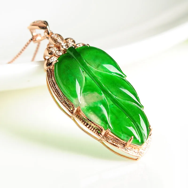 Natural Jade Pendant Jadeite Gold Pendant PT73