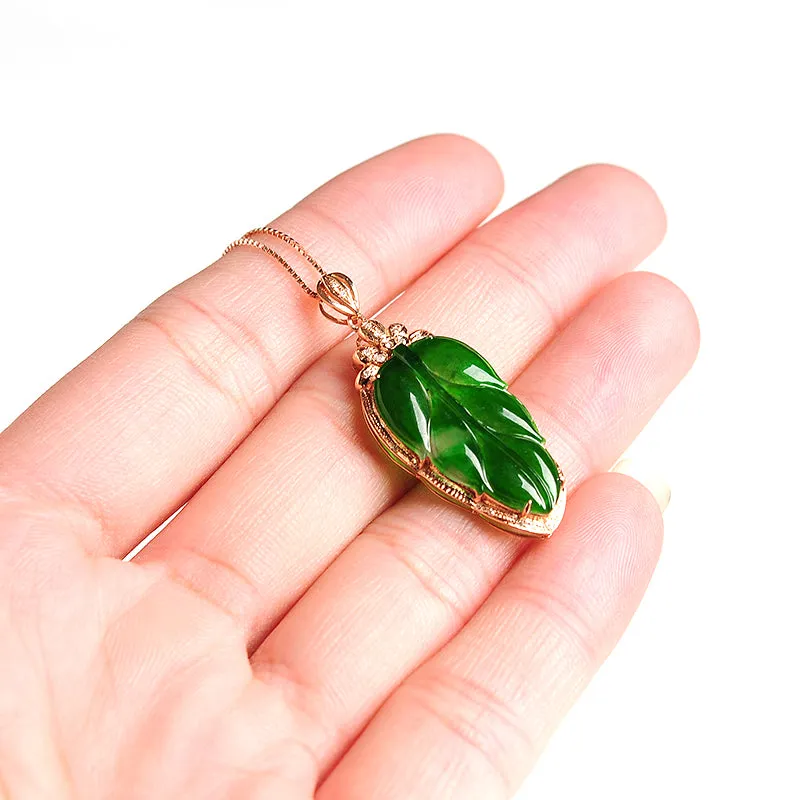 Natural Jade Pendant Jadeite Gold Pendant PT73