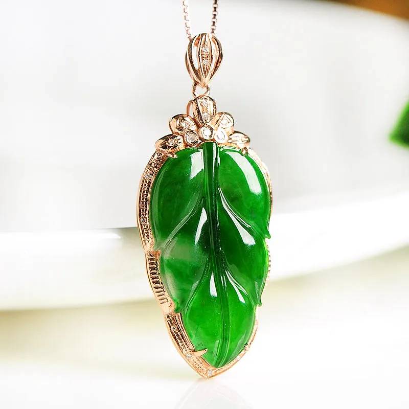 Natural Jade Pendant Jadeite Gold Pendant PT73