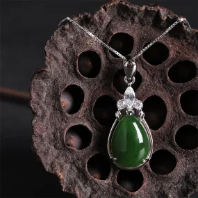 Natural Jade Pendant Nephrite Silver Pendant ZPT183