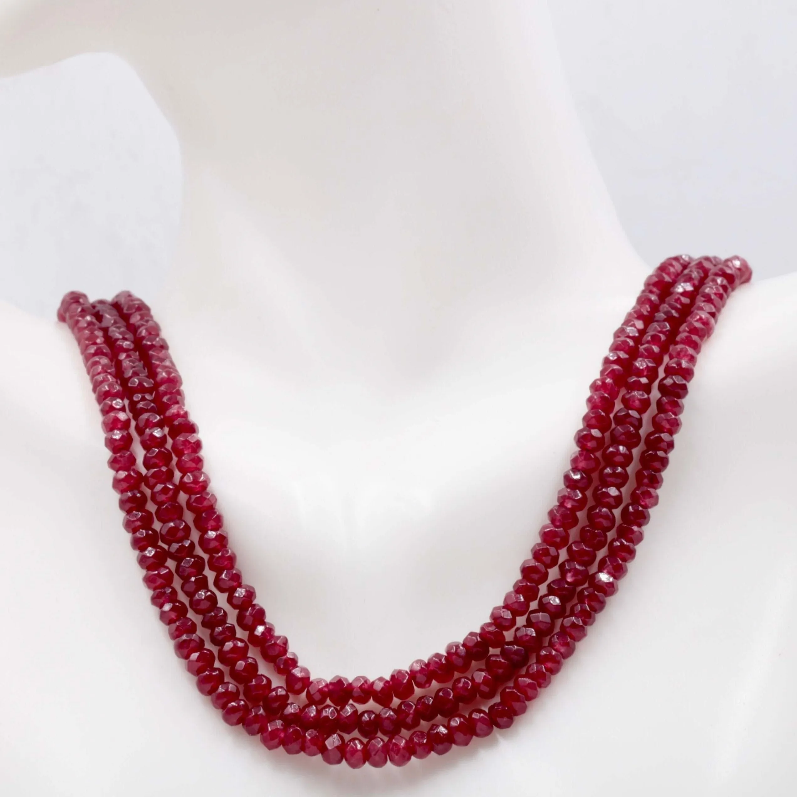 Natural Quartz Necklace Ruby Quartz Red Quartz Necklace Red Quartz Beads Red Gemstone Quartz stone beaded necklace SKU:113267,113268