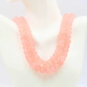 Natural Quartzite Necklace Peach Quartz Necklace Pink Quartz Quartzite Gemstone Beaded Necklace Layered Quartzite Necklace SKU 6142915