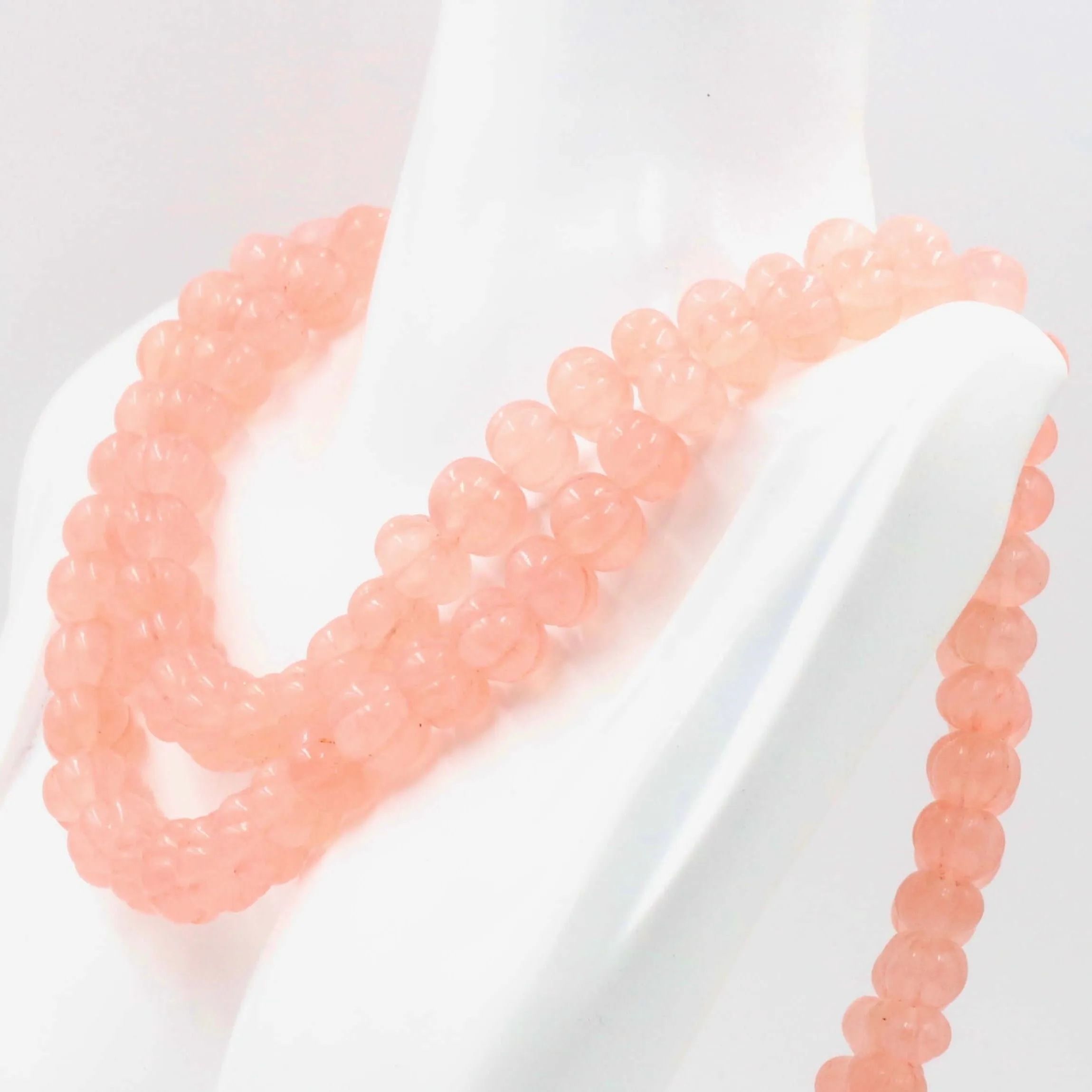 Natural Quartzite Necklace Peach Quartz Necklace Pink Quartz Quartzite Gemstone Beaded Necklace Layered Quartzite Necklace SKU 6142915
