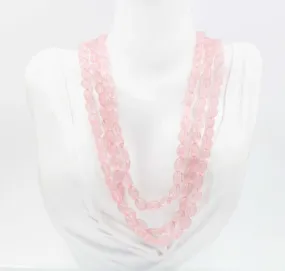 Natural Rose Quartz Necklace Carved Quartz Necklace Genuine Quartz Necklace Pink Beaded Necklace Indian Sarafa Quartz Gemstone SKU: 6143003