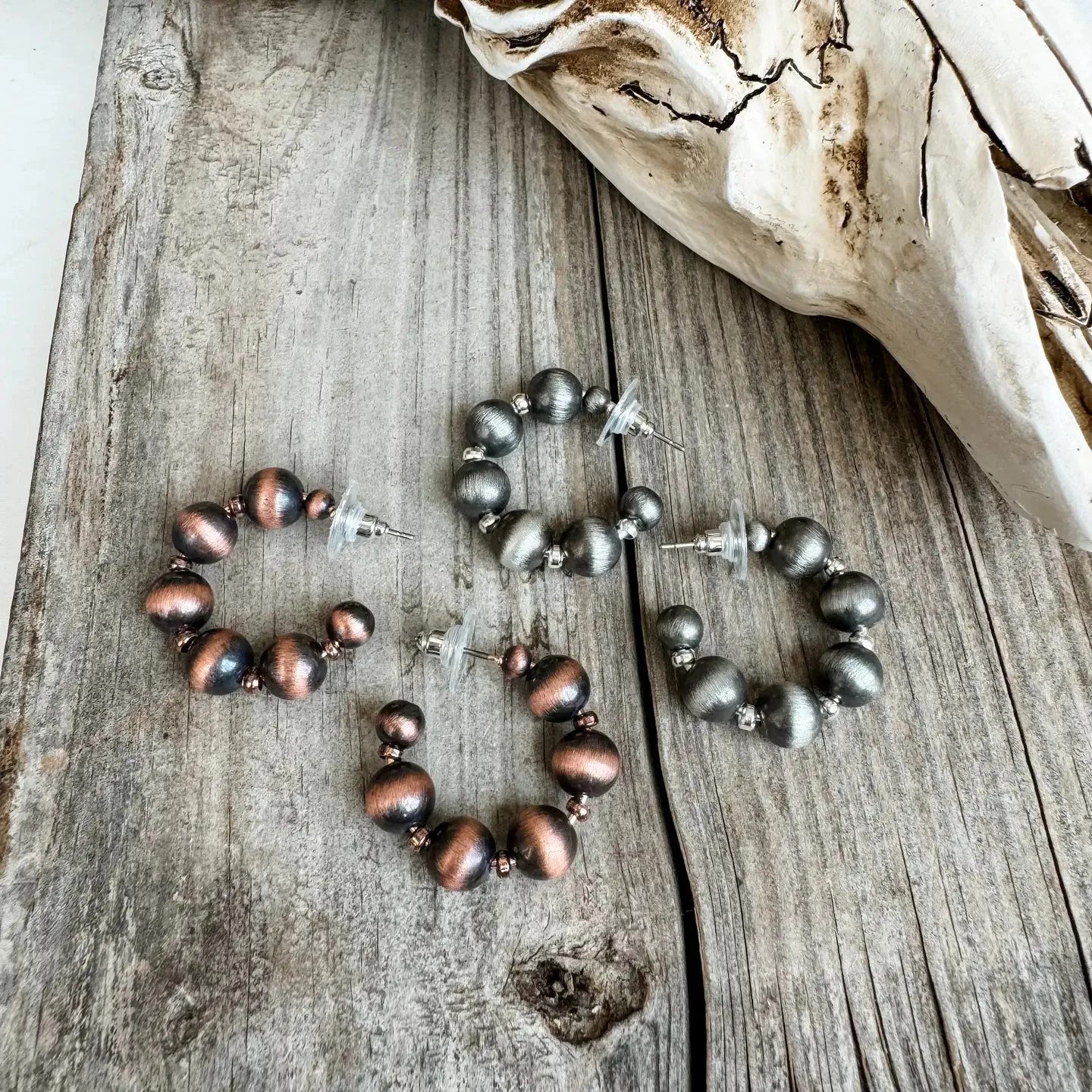 Navajo Pearl Hoop Earrings