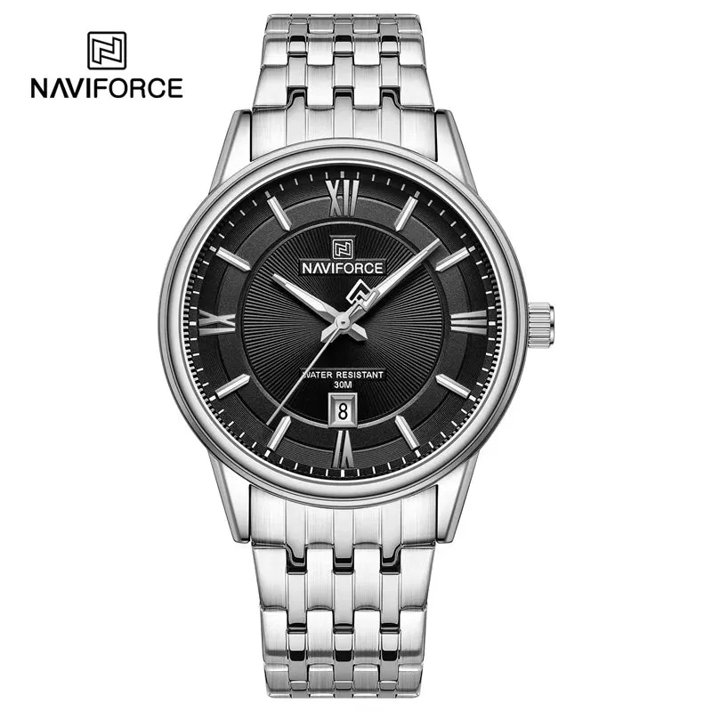 NAVIFORCE 8040 Brand Watch For Couple Simple Waterproof Stainless Steel Strap Men Women  Luminous Calendar Quartz Wristwatches