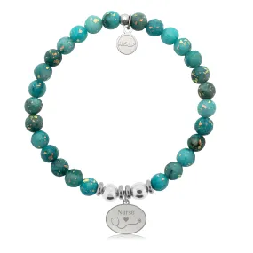 Nurse Charm with Blue Opal Jade Charity Bracelet