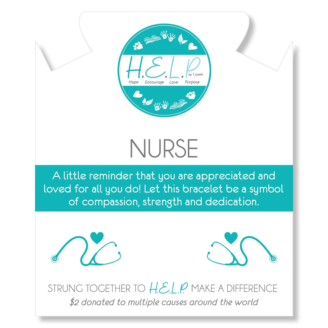 Nurse Charm with Blue Opal Jade Charity Bracelet