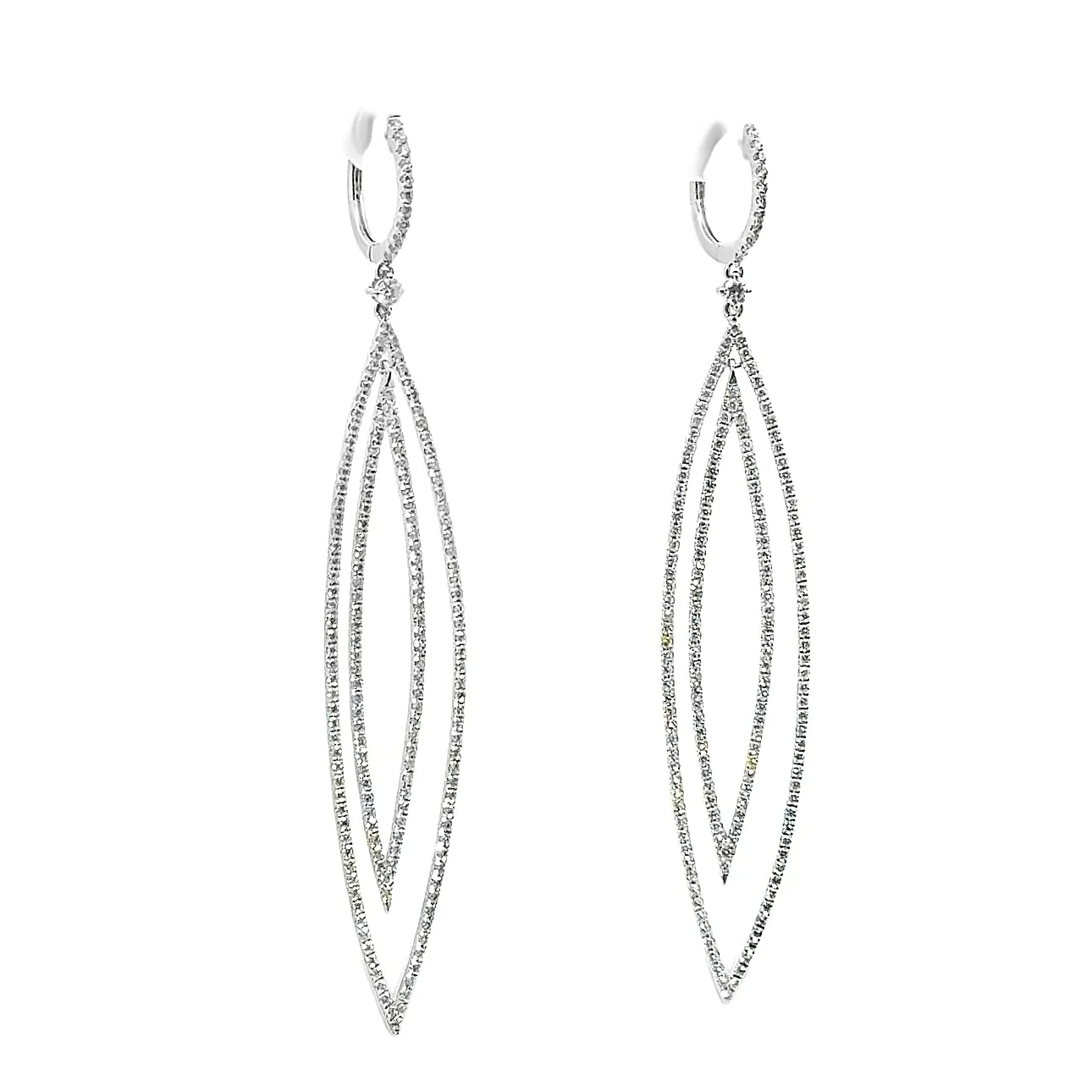 Open Marquise Diamond Drop Earrings