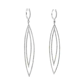 Open Marquise Diamond Drop Earrings