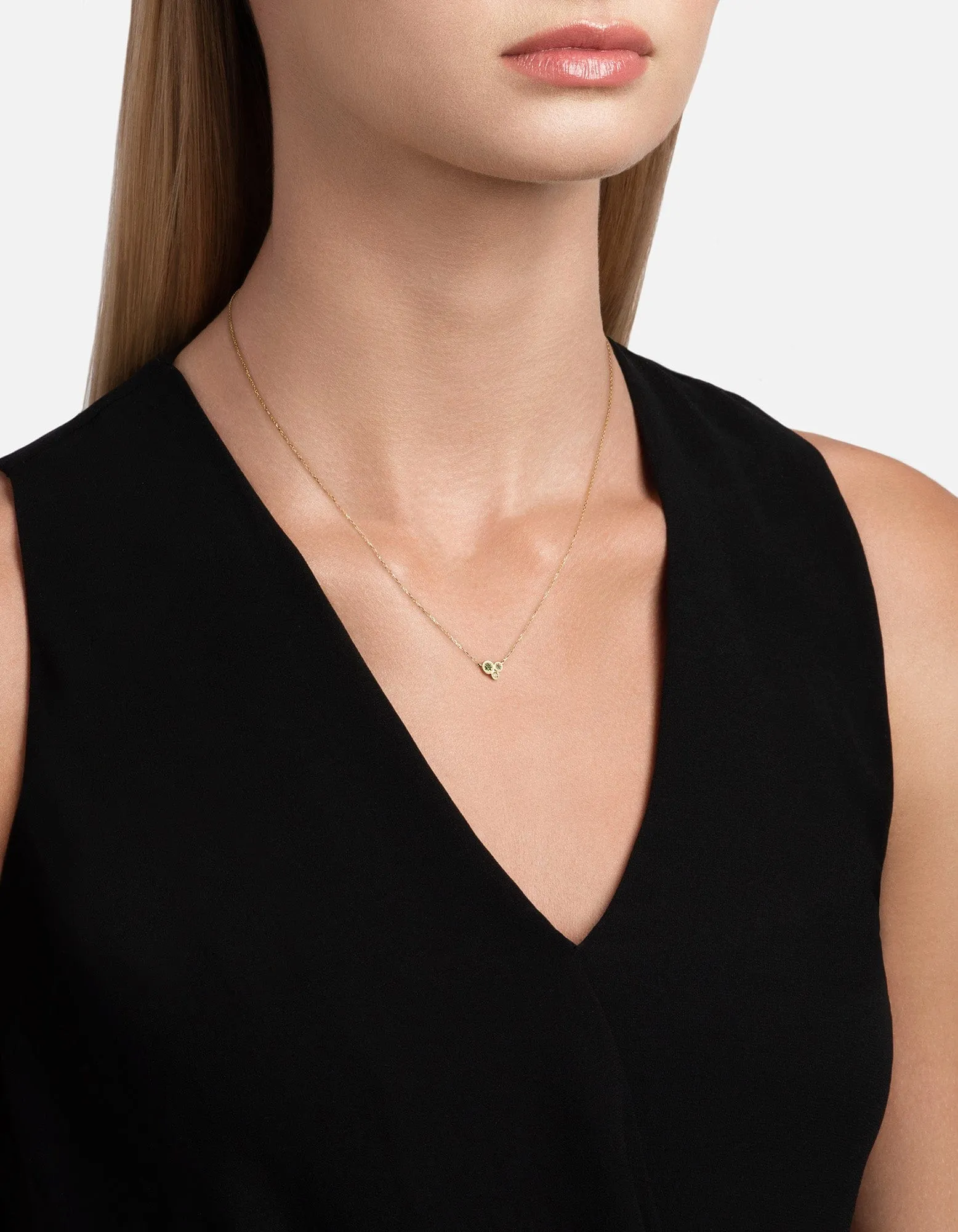 Ora Necklace, 14k Gold Pavé/Quartz