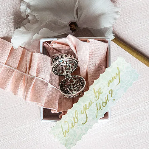 Orb Bridesmaid Flower Girl Locket Necklace with Chain
