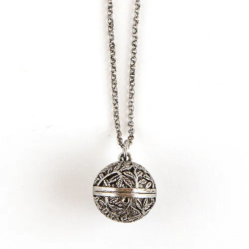 Orb Bridesmaid Flower Girl Locket Necklace with Chain