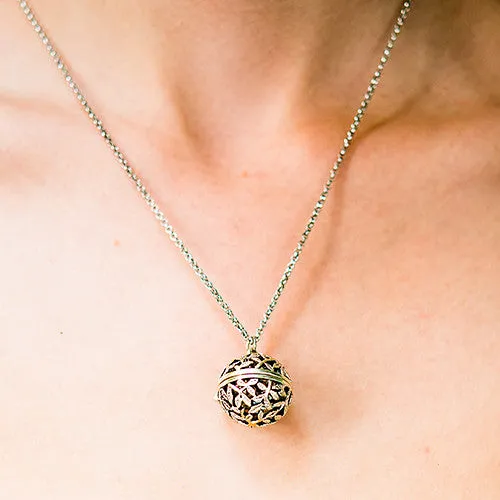 Orb Bridesmaid Flower Girl Locket Necklace with Chain