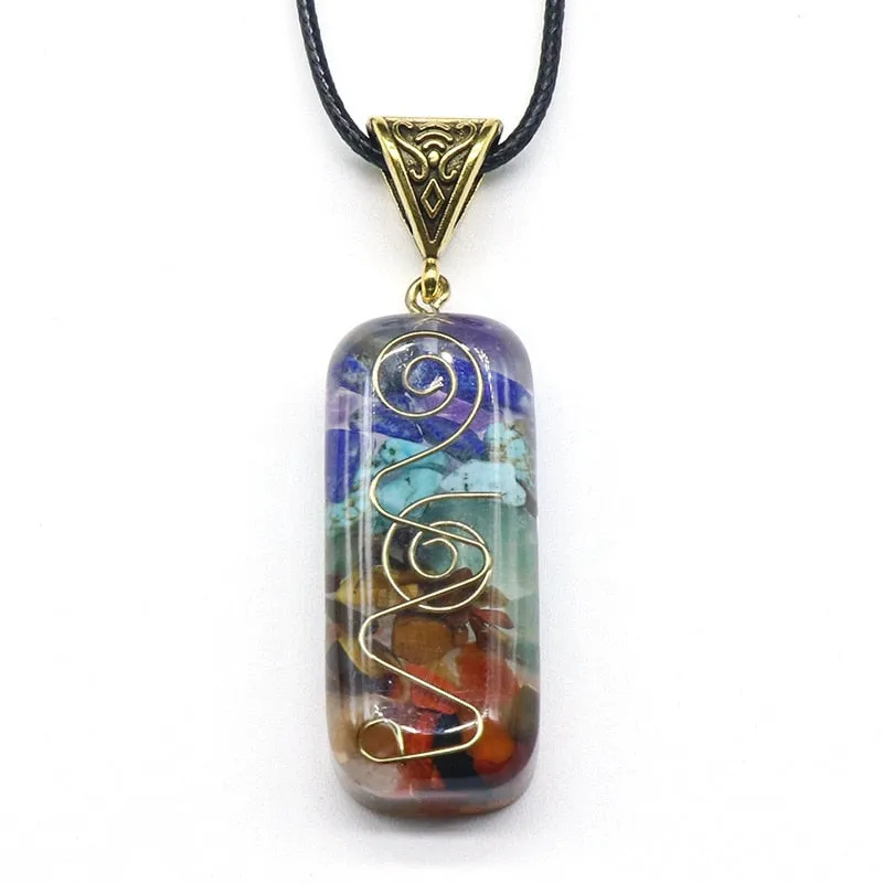 Orgonite Hex Chakra Stone Meditation Reiki Pendant