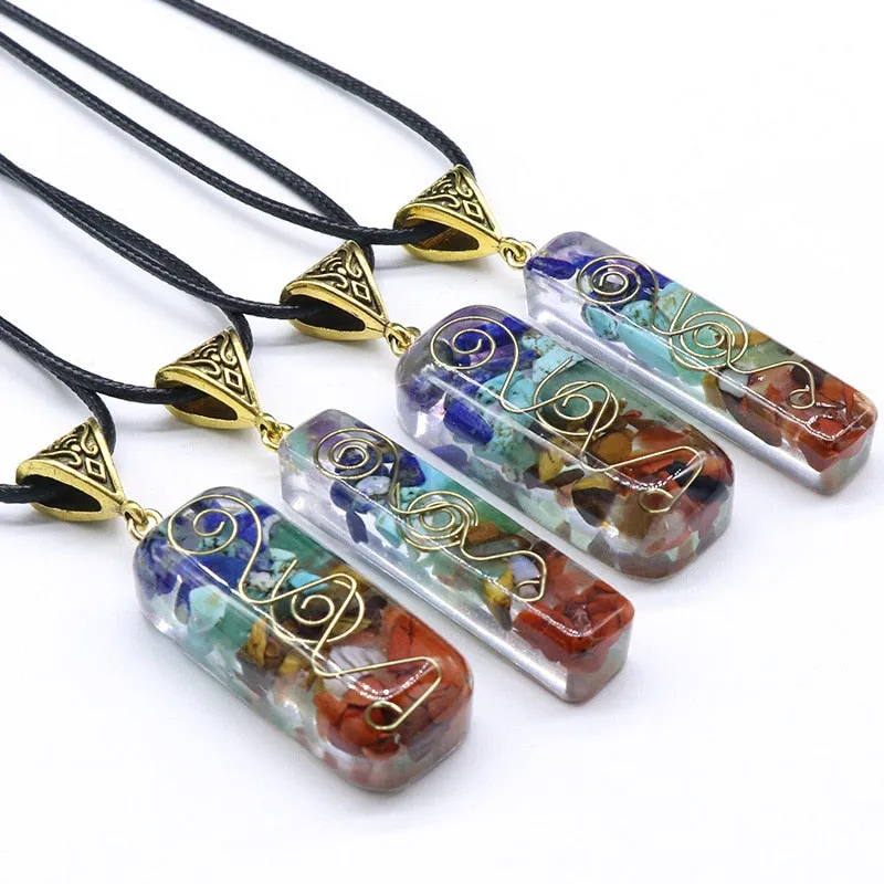 Orgonite Hex Chakra Stone Meditation Reiki Pendant
