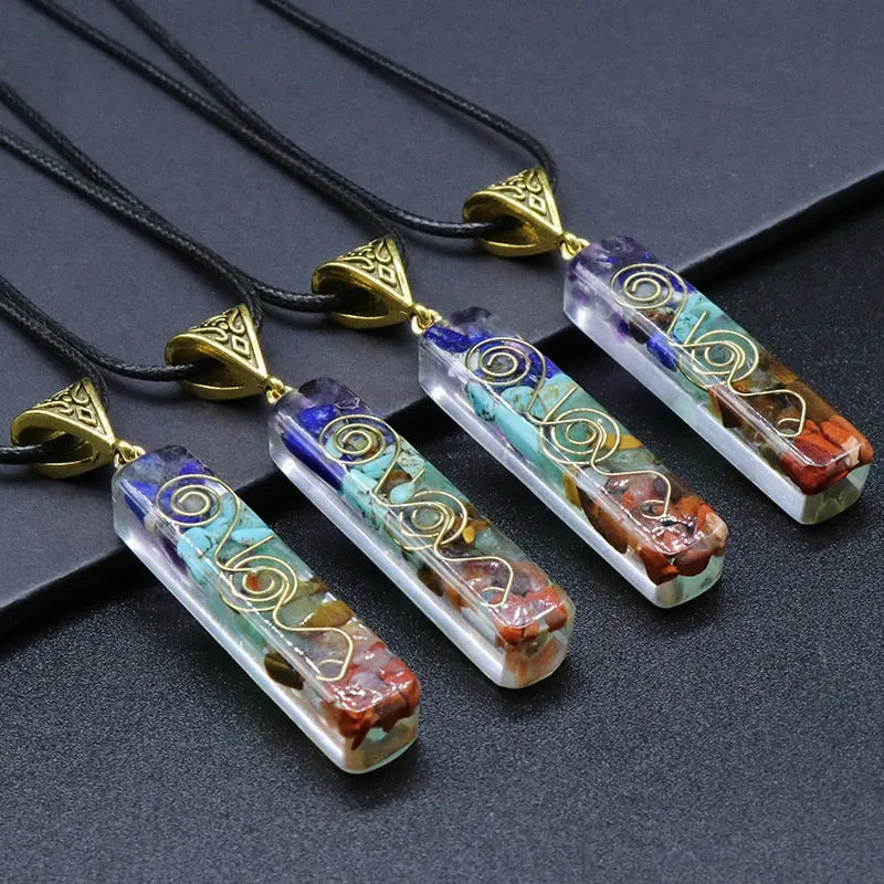 Orgonite Hex Chakra Stone Meditation Reiki Pendant