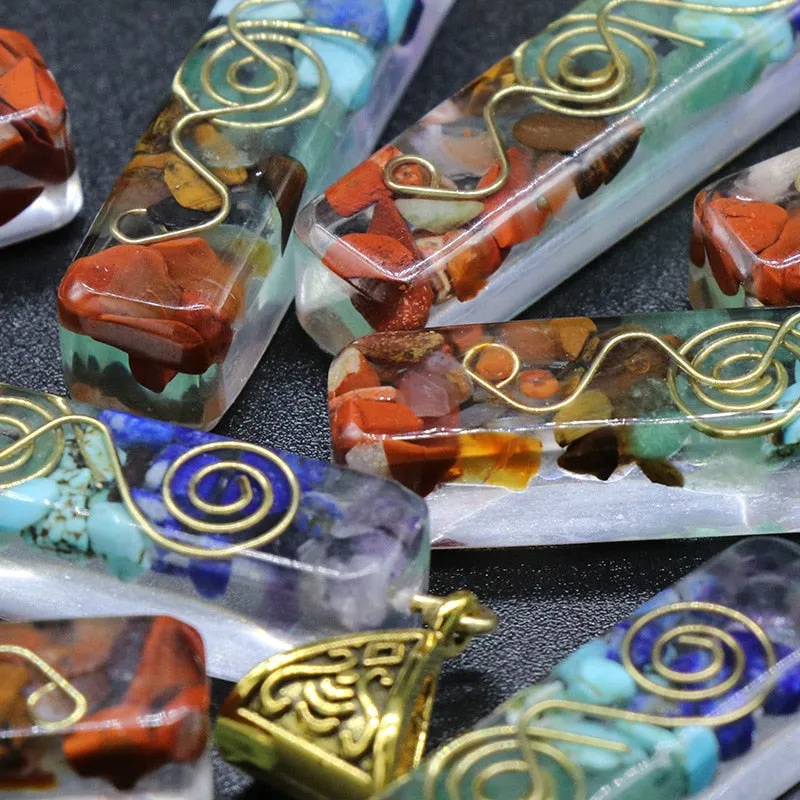 Orgonite Hex Chakra Stone Meditation Reiki Pendant